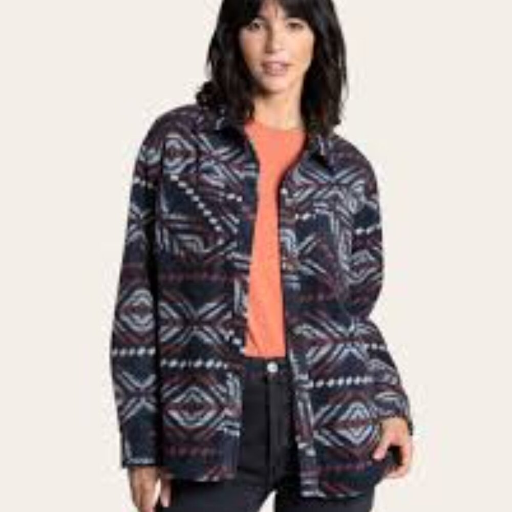 Thread & Supply Shacket Navy Red Southwestern Azt… - image 1